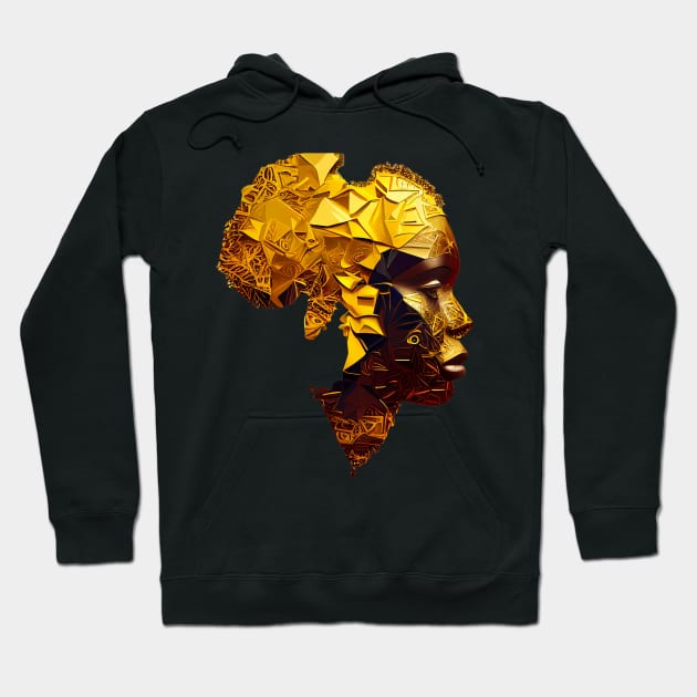 African Woman With Golden  Africa Afrocentric Hoodie by Merchweaver